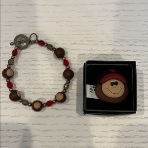 OSU buckeye bundle: pin, necklace, rah rag